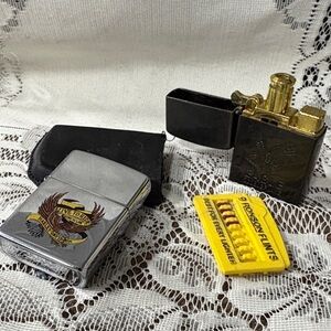 ZIPPO HARLEY DAVIDSON - 1992 - VIII -VINTAGE - USED and Eagle Double Flame